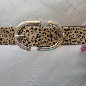 Topshop Belt size 27-32" pony hair, leopard print